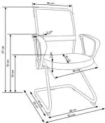 Vire Skid szánkótalpas irodai szék – fekete - Image 6