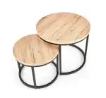 Oreo dohányzóasztal (2 db-os szett) – san remo oak / fekete - Image 4