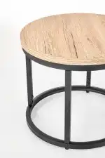 Oreo dohányzóasztal (2 db-os szett) – san remo oak / fekete - Image 5