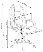Barton forgószék – fekete / fehér - Image 10
