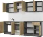 Daria 240 cm-es blokk konyha – craft tölgy / antracit - Image 2