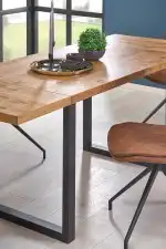 HORUS bővíthető étkezőasztal, téglalap alakú, szín: tölgy/fekete - Image 6