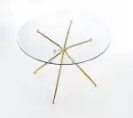 Rondo kerek étkezőasztal – átlátszó / arany - Image 6