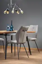 Cambell bővíthető étkezőasztal – natúr tölgy / fekete - Image 8