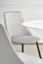 Ambrosio kerek étkezőasztal – fehér márvány / fekete - Image 9