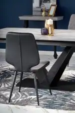 VINSTON bővíthető étkezőasztal, téglalap alakú, szín: sötétszürke/fekete - Image 14