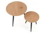 Mentona 2 dohányzóasztal (2 db-os szett) – arany tölgy / fekete - Image 5