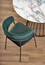 Brodway kerek étkezőasztal – fehér márvány / fekete - Image 7
