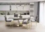Valentino bővíthető étkezőasztal – szürke márvány / világosszürke / arany - Image 12