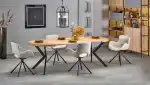 Peroni kerek bővíthető étkezőasztal – arany tölgy / fekete - Image 5
