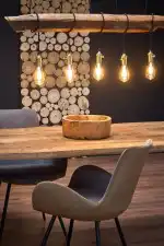 Dickson bővíthető étkezőasztal – natúr tölgy / fekete - Image 5