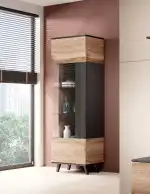 RANDOM W-1 vitrin, szín: wotan tölgy/fekete - Image 10