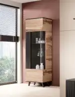 RANDOM W-1 vitrin, szín: wotan tölgy/fekete - Image 11