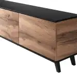 RANDOM RTV-2 TV szekrény, szín: wotan tölgy/fekete - Image 12