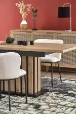 Lamello bővíthető étkezőasztal – artisan tölgy / fekete - Image 14