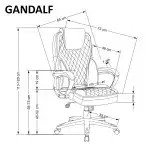 Gandalf forgószék – fekete / szürke - Image 4