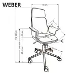 Weber forgószék – dió / fekete - Image 7