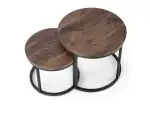 Oreo dohányzóasztal (2 db-os szett) – dió / fekete - Image 11