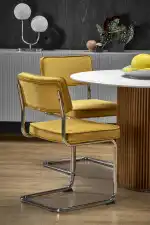 Bruno kerek étkezőasztal – fehér márvány / dió - Image 5