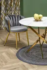 RAYMOND 2 asztal, kerek, szín: fehér márvány/arany - Image 12