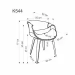 K544 szék – fekete / dió - Image 3