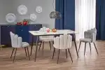 Emilio 140 étkezőasztal – fehér márvány / fekete