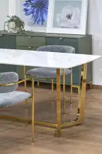 Clemente étkezőasztal – fehér márvány / arany - Image 7