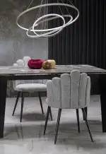 FELIX bővíthető étkezőasztal, téglalap alakú, szín: szürke márvány/fekete - Image 14