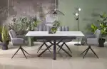 Platan bővíthető étkezőasztal – fehér márvány / fekete - Image 2