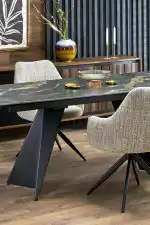 Armani bővíthető étkezőasztal – fekete márvány / fekete - Image 4