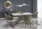 Alfredo bővíthető étkezőasztal – fehér márvány / fekete - Image 2