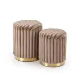 Fido tárolós puff szett (2 db) – kapucsínó / arany