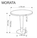 Morata kerek étkezőasztal – fehér márvány / fekete / arany - Image 13