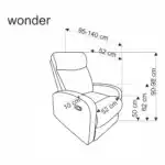 Wonder hintázó-dönthető pihenőfotel – szürke - Image 14