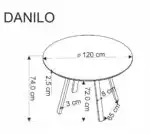 Danilo étkezőasztal – dió / fekete - Image 14