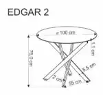 Edgar 2 étkezőasztal – fehér márvány / fekete - Image 12