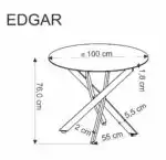 Edgar étkezőasztal – dió / fekete - Image 13