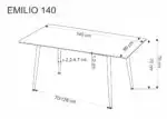 Emilio 140 étkezőasztal – fehér márvány / fekete - Image 13