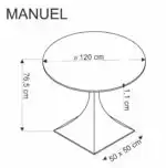 Manuel kerek étkezőasztal – fekete márvány / fekete - Image 12