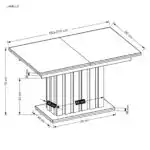 Lamello bővíthető étkezőasztal – artisan tölgy / fekete - Image 15