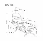 Dario hintázó forgófotel lábtartóval – kék - Image 20