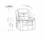 Loris elektromosan dönthető pihenőfotel – bézs - Image 13