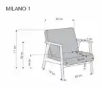 Milano 1S pihenőfotel – bézs / sötét dió - Image 12