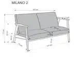 Milano 2S kanapé – bézs / sötét dió - Image 12
