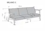 Milano 3S kanapé – bézs / sötét dió - Image 12