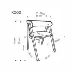K562 szék – bézs / dió - Image 11