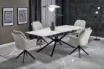 Vitorino bővíthető étkezőasztal – fehér márvány / fekete - Image 5