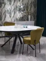 Vertigo bővíthető étkezőasztal – fehér márvány / fekete - Image 7