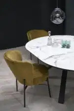 Vertigo bővíthető étkezőasztal – fehér márvány / fekete - Image 8