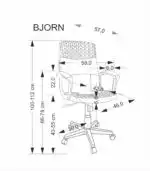 Bjorn forgószék – fekete / szürke - Image 12